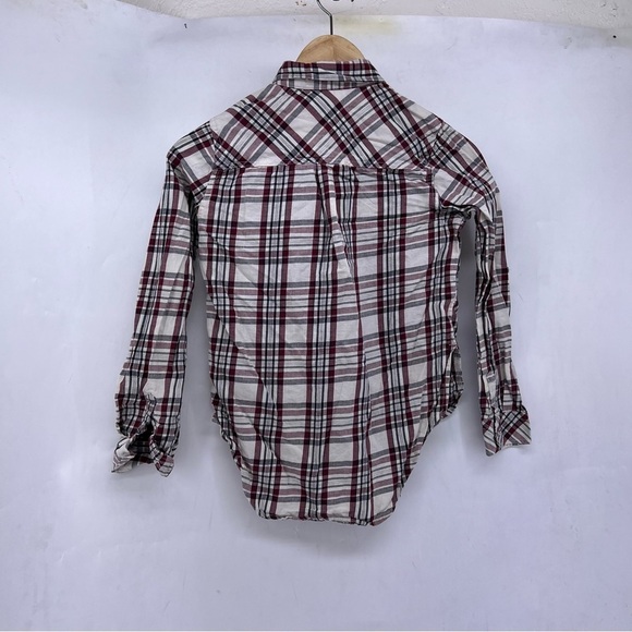 5/$25 7 for all mankind girls large red black long sleeve collared shirt - Picture 4 of 6